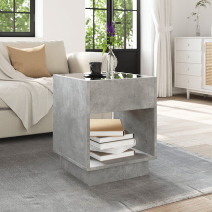 Tavolino da Salotto con LED Infinity Grigio Cemento 40x40x50 cm