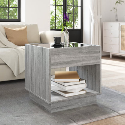 Tavolino da Salotto con LED Infinity Rovere Sonoma 50x50x50 cm