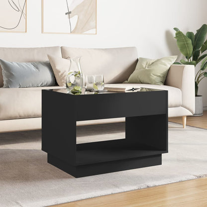 Tavolino da Salotto con LED Infinity Nero 70x50x50 cm