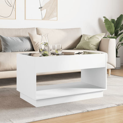 Tavolino da Salotto con LED Infinity Bianco 90x50x50 cm
