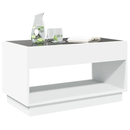 Tavolino da Salotto con LED Infinity Bianco 90x50x50 cm