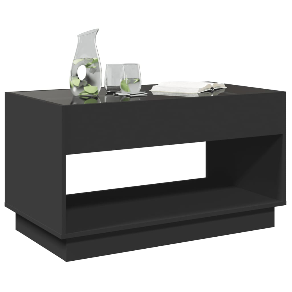 Tavolino da Salotto con LED Infinity Nero 90x50x50 cm