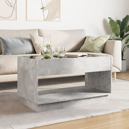 Tavolino da Salotto con LED Infinity Grigio Cemento 90x50x50 cm