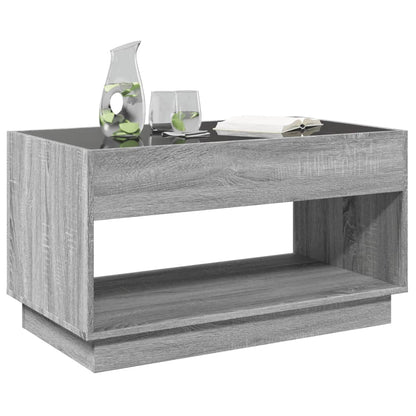 Tavolino da Salotto con LED Infinity Rovere Sonoma 90x50x50 cm