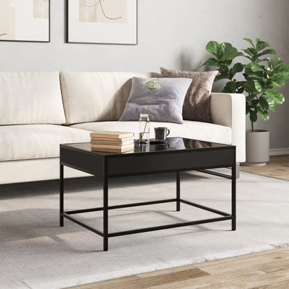 Tavolino da Salotto con LED Infinity Nero 70x50x41 cm