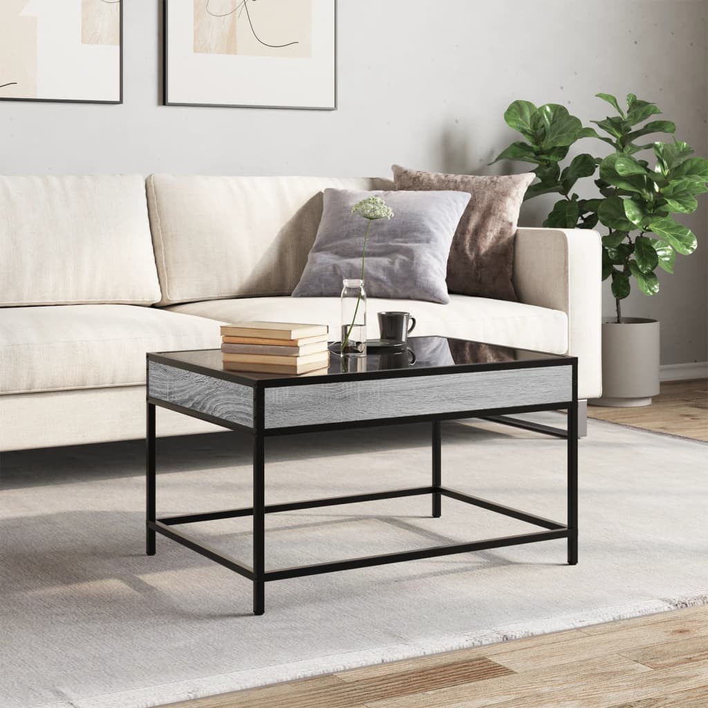 Tavolino da Salotto con LED Infinity Grigio Sonoma 70x50x41 cm