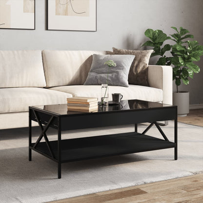 Tavolino da Salotto con LED Infinity Nero 90x50x38 cm