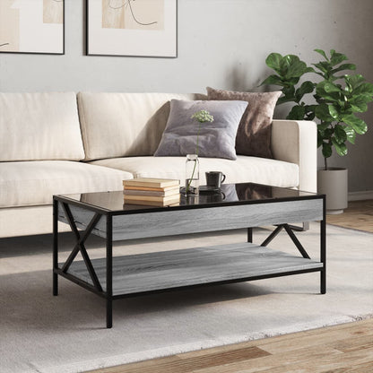 Tavolino da Salotto con LED Infinity Grigio Sonoma 90x50x38 cm