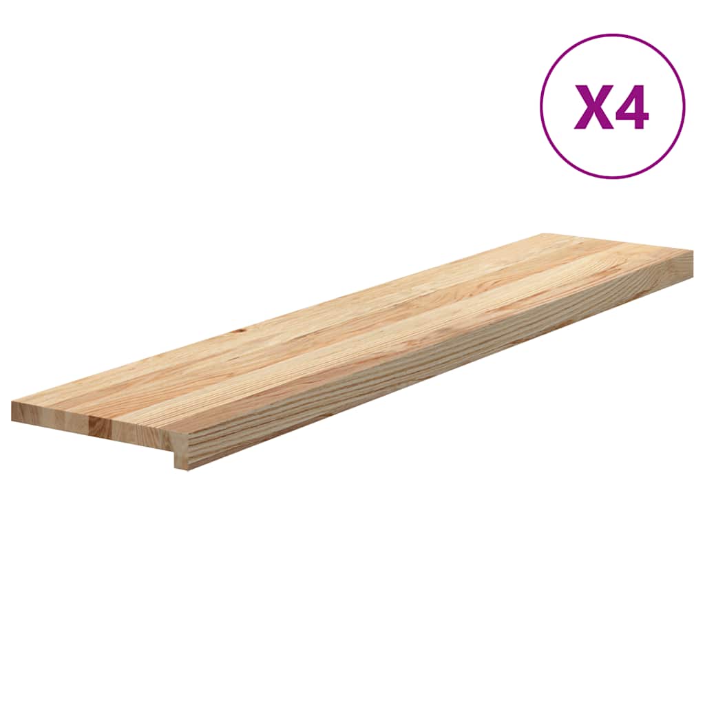 Gradini 4 pz 120x30x2 cm in Rovere Massello Non Trattato