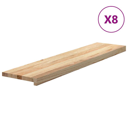 Gradini 8 pz 110x30x2 cm in Rovere Massello Non Trattato