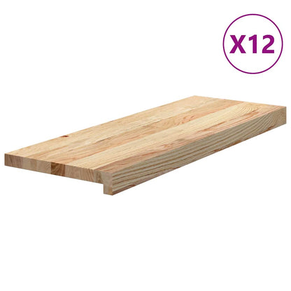Gradini 12 pz 70x25x2 cm in Rovere Massello Non Trattato