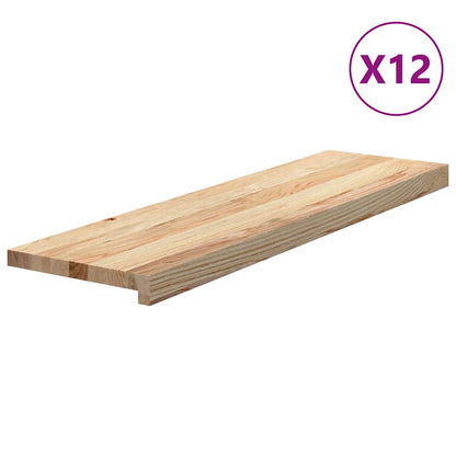Gradini 12 pz 90x30x2 cm in Rovere Massello Non Trattato