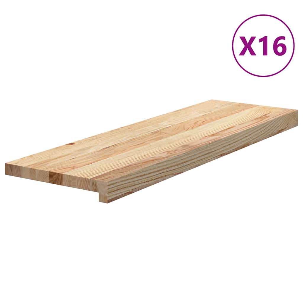 Gradini 16 pz 80x25x2 cm in Rovere Massello Non Trattato