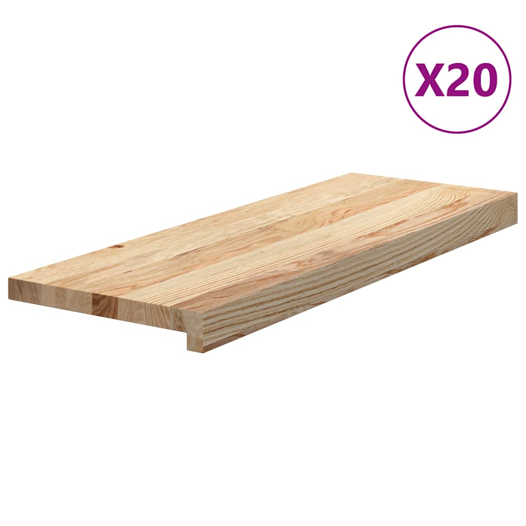 Gradini 20 pz 70x25x2 cm in Rovere Massello Non Trattato