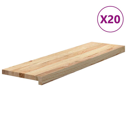 Gradini 20 pz 90x30x2 cm in Rovere Massello Non Trattato