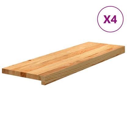 Gradini 4 pz Marrone Chiaro 80x25x2 cm Legno Massello Rovere