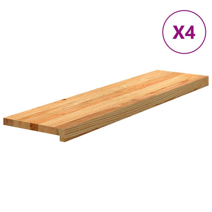 Gradini 4 pz Marrone Chiaro 100x25x2 cm Legno Massello Rovere