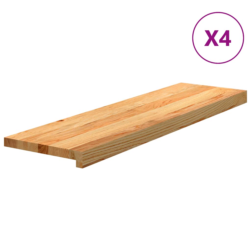 Gradini 4 pz Marrone Chiaro 90x30x2 cm Legno Massello Rovere