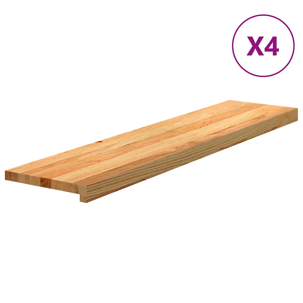 Gradini 4 pz Marrone Chiaro 110x30x2 cm Legno Massello Rovere