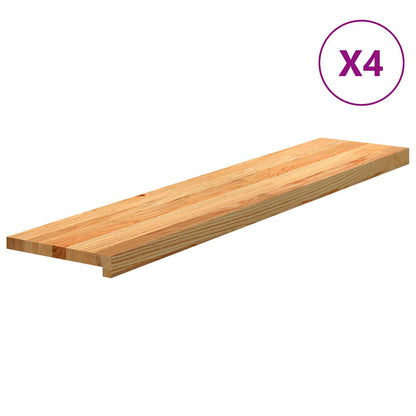 Gradini 4 pz Marrone Chiaro 120x30x2 cm Legno Massello Rovere