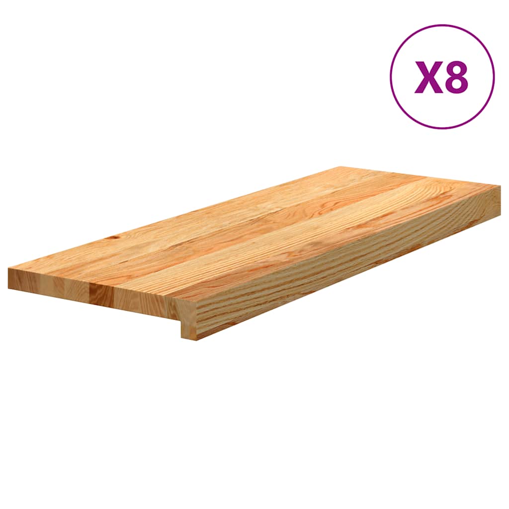 Gradini 8 pz Marrone Chiaro 70x25x2 cm Legno Massello Rovere