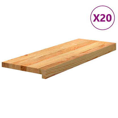Gradini 20 pz Marrone Chiaro 70x25x2 cm Legno Massello Rovere