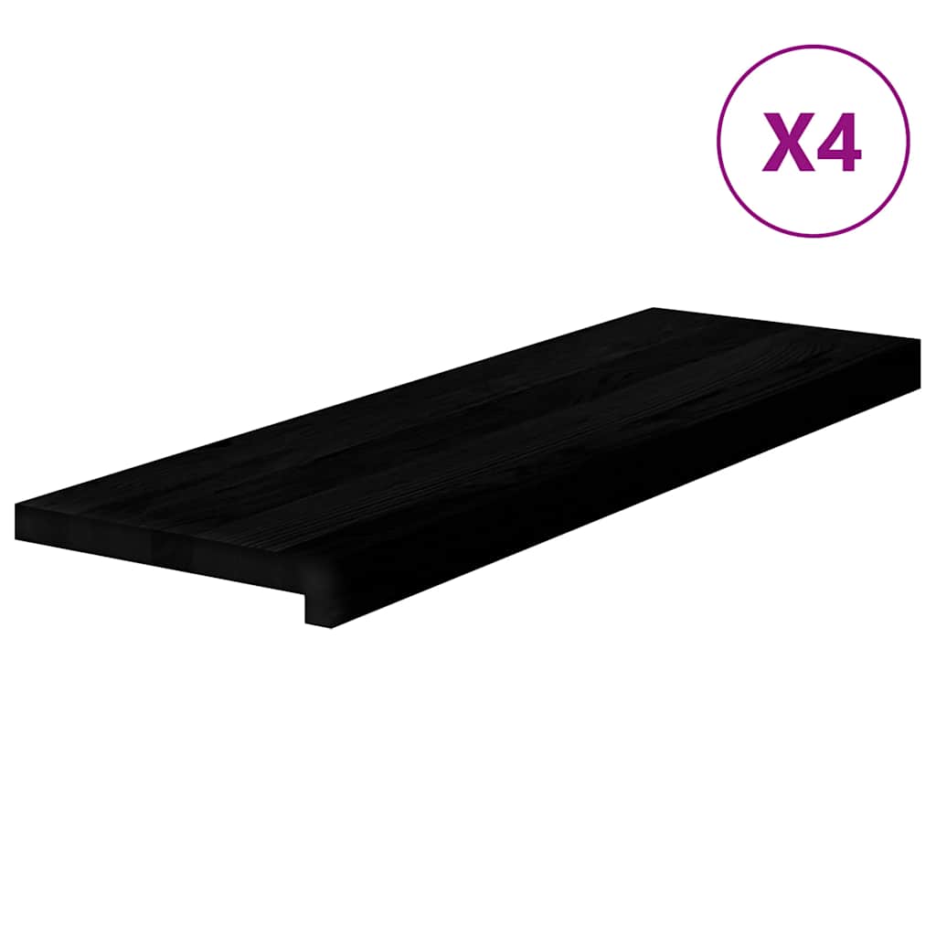 Gradini 4 pz Marrone Scuro 80x30x2 cm Legno Massello Rovere