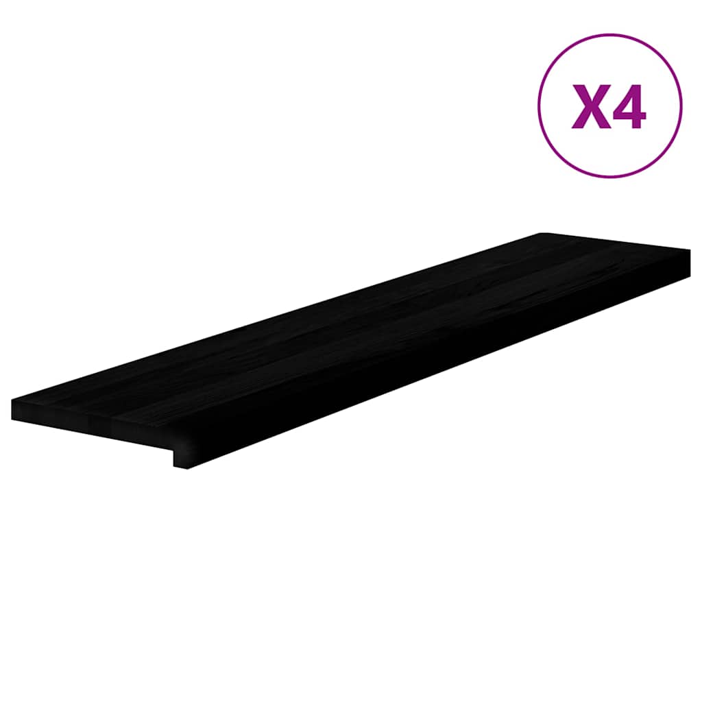 Gradini 4 pz Marrone Scuro 120x30x2 cm Legno Massello Rovere