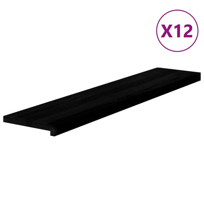 Gradini 12 pz Marrone Scuro 120x30x2 cm Legno Massello Rovere