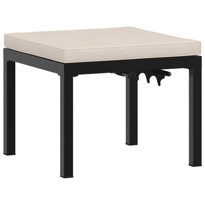 Set Panche Giardino Cuscini 3pz Nero Acciaio Verniciato Polvere