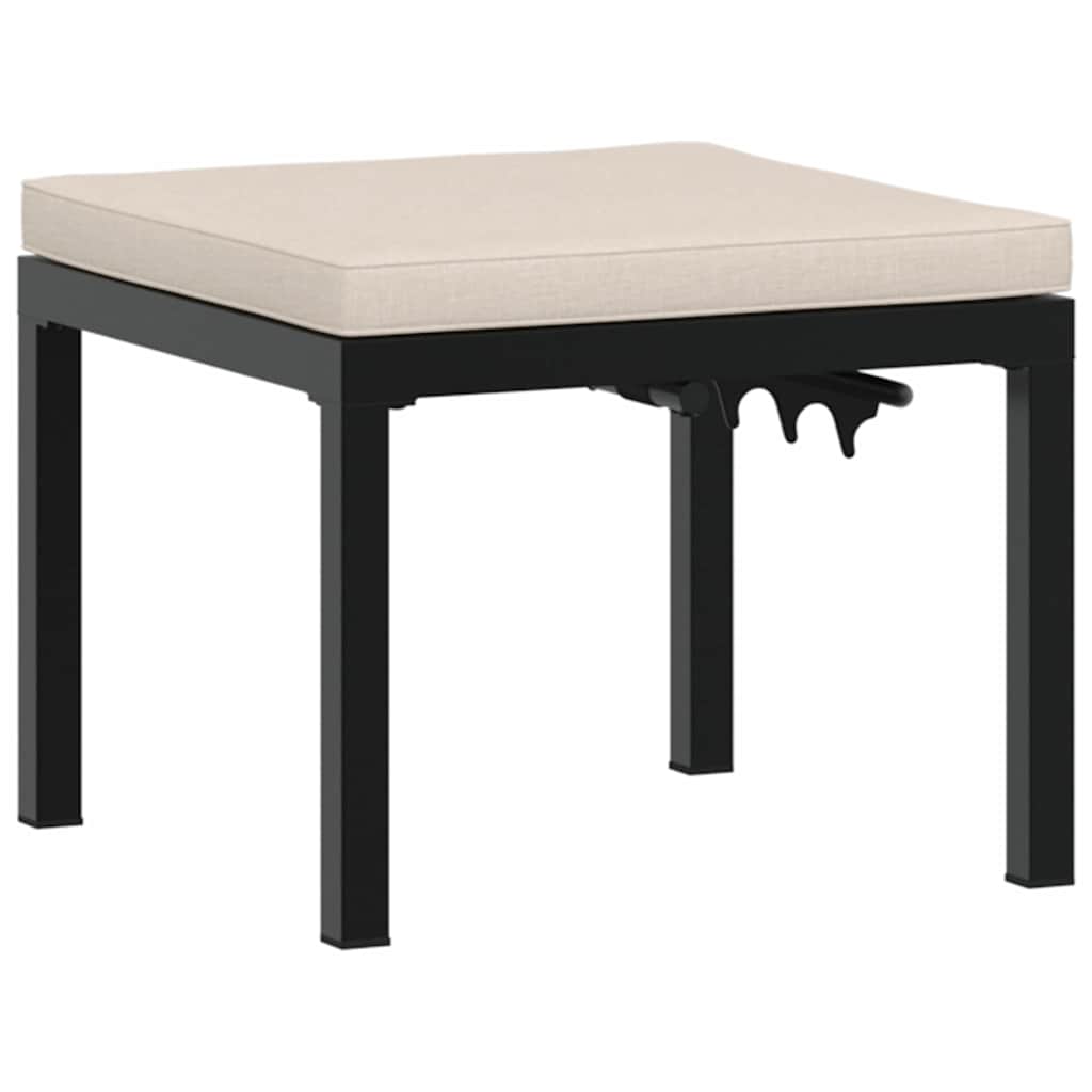 Set Panche Giardino Cuscini 4pz Nero Acciaio Verniciato Polvere