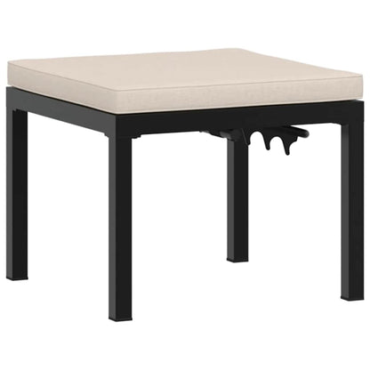 Divani Giardino con Cuscini 4pz Neri Acciaio Verniciato Polvere