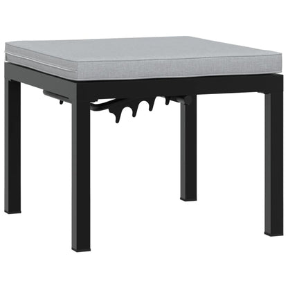 Divani Giardino con Cuscini 4pz Neri Acciaio Verniciato Polvere