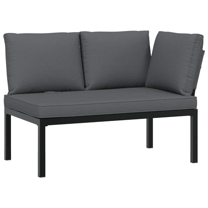 Set Divani da Giardino 7 pz con Cuscini in Alluminio Nero