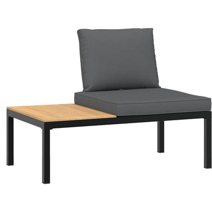 Set Divani da Giardino 7 pz con Cuscini in Alluminio Nero
