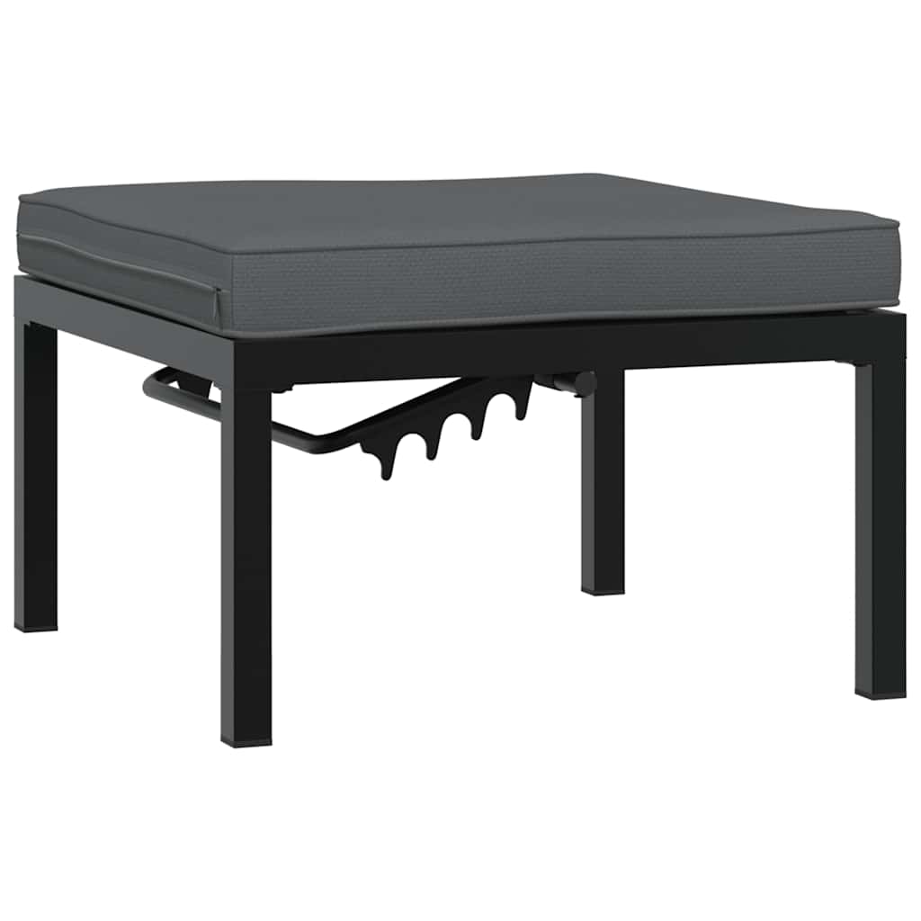 Set Divani da Giardino 5 pz con Cuscini in Alluminio Nero
