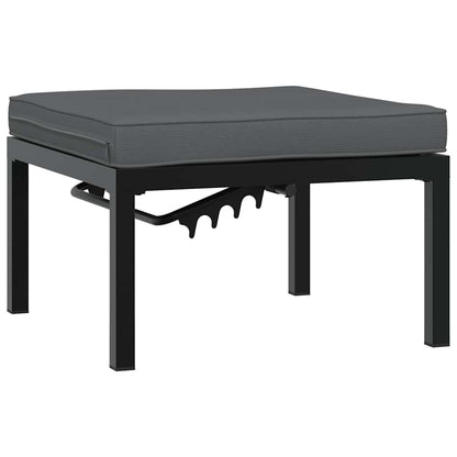 Set Divani da Giardino 5 pz con Cuscini in Alluminio Nero