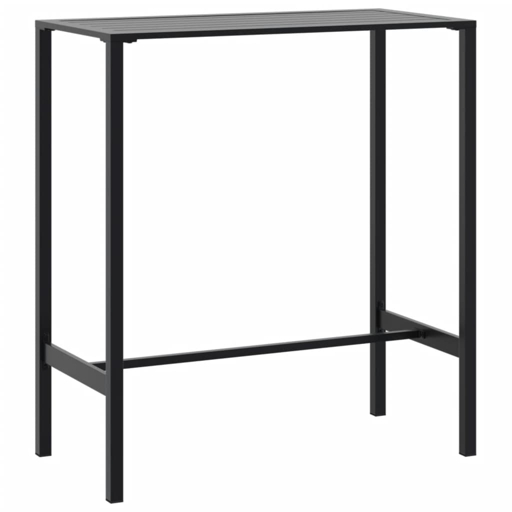Set Bar da Giardino 5pz Nero in Acciaio Verniciato a Polvere