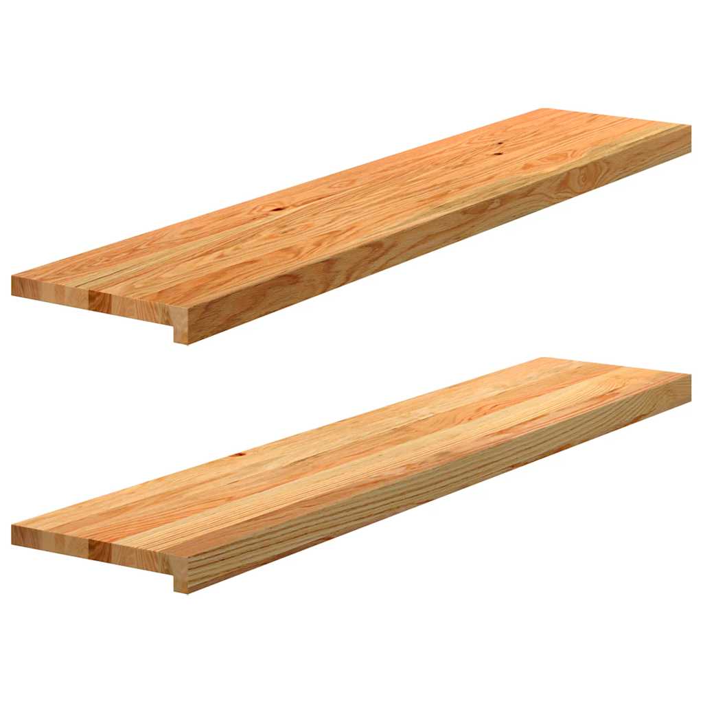 Gradini 2 pz Marrone Chiaro 120x25x2 cm Legno Massello Rovere