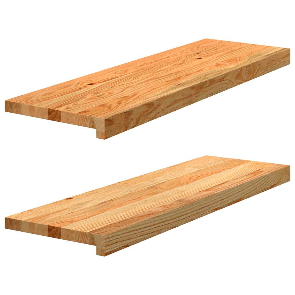 Gradini 2 pz Marrone Chiaro 80x30x2 cm Legno Massello Rovere