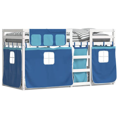 Letto a Castello senza Materasso Blu 75x190 cm Massello Pino