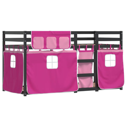 Letto a Castello senza Materasso Rosa 80x200 cm Legno di Pino
