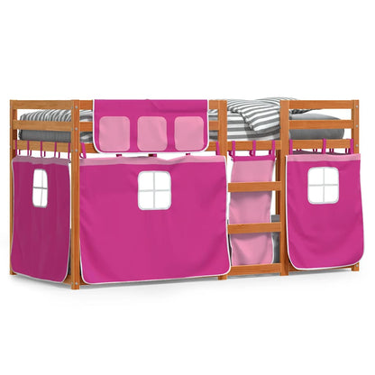 Letto a Castello senza Materasso Rosa 75x190 cm Legno di Pino