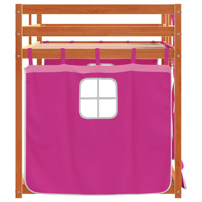 Letto a Castello senza Materasso Rosa 75x190 cm Legno di Pino