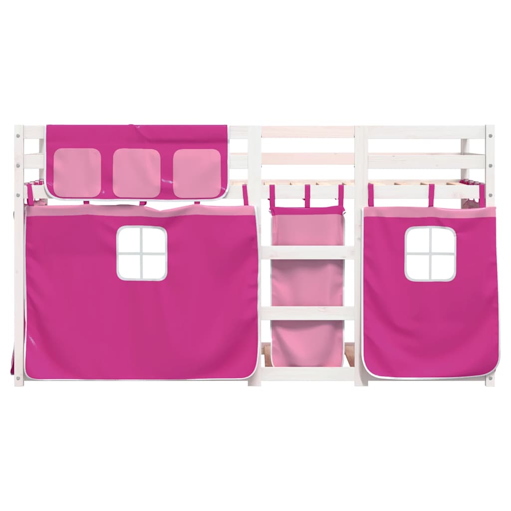 Letto a Castello senza Materasso Rosa 90x190 cm Legno di Pino