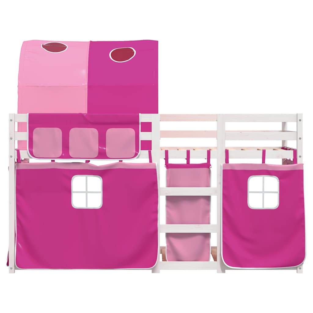 Letto a Castello senza Materasso Rosa 75x190 cm Legno di Pino