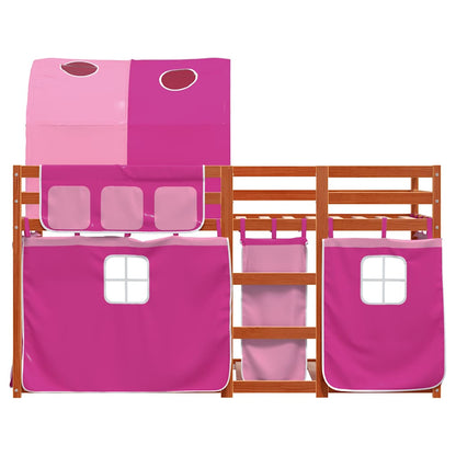 Letto a Castello senza Materasso Rosa 75x190 cm Legno di Pino