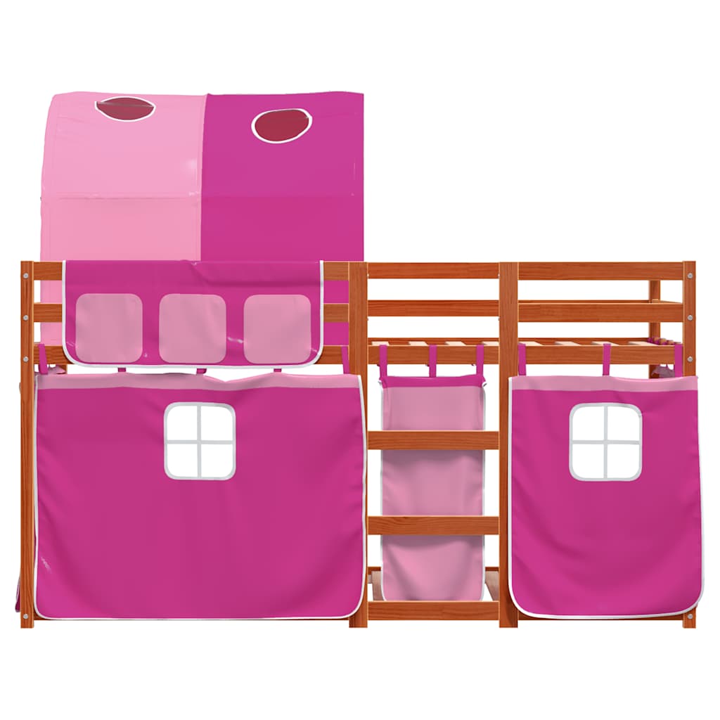 Letto a Castello senza Materasso Rosa 90x190 cm Legno di Pino