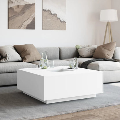 Tavolino da Salotto Bianco 100x100x40 cm in Legno Multistrato
