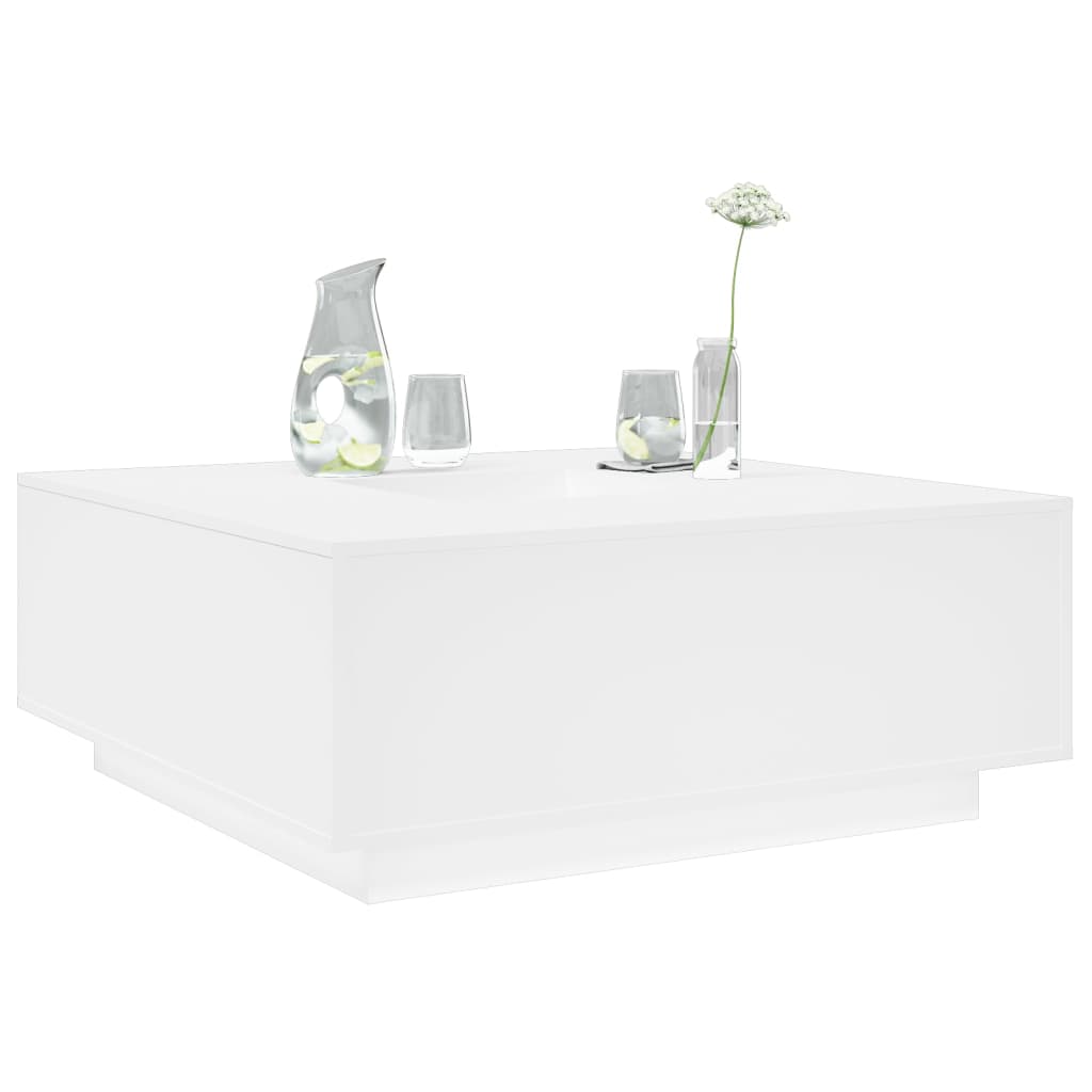 Tavolino da Salotto Bianco 100x100x40 cm in Legno Multistrato